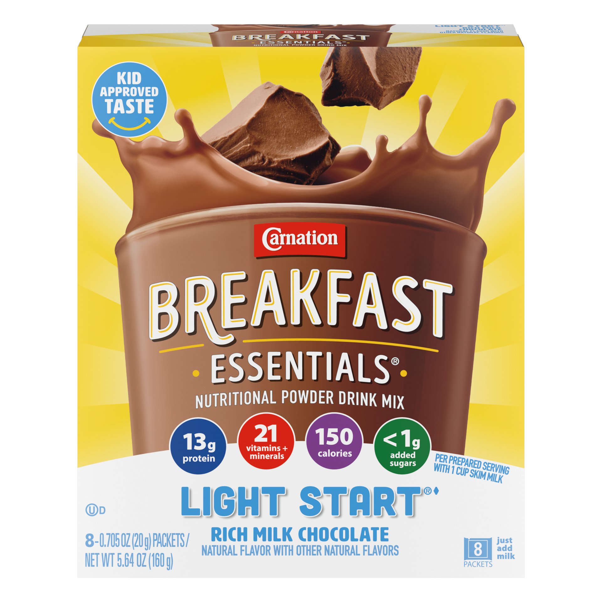 slide 1 of 5, Carnation Breakfast Essentials Light Start Rich Milk Chocolate, 8 ct; 0.705 fl oz