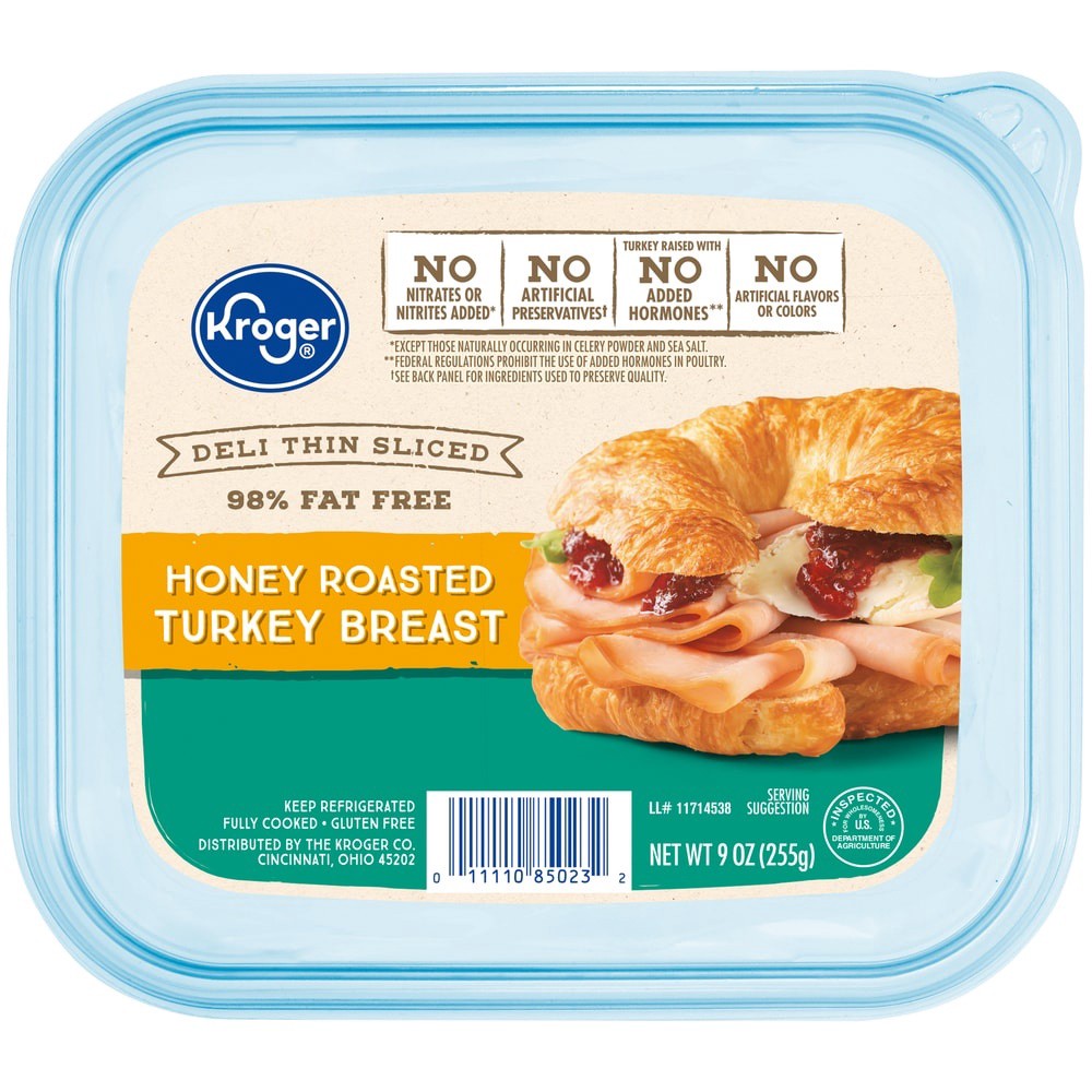 slide 1 of 5, Kroger Honey Turkey Breast, 9 oz