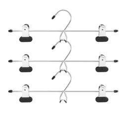 Whitmor Deluxe Add-On Skirt/Slank Hangers - Set Of 3 - Chrome