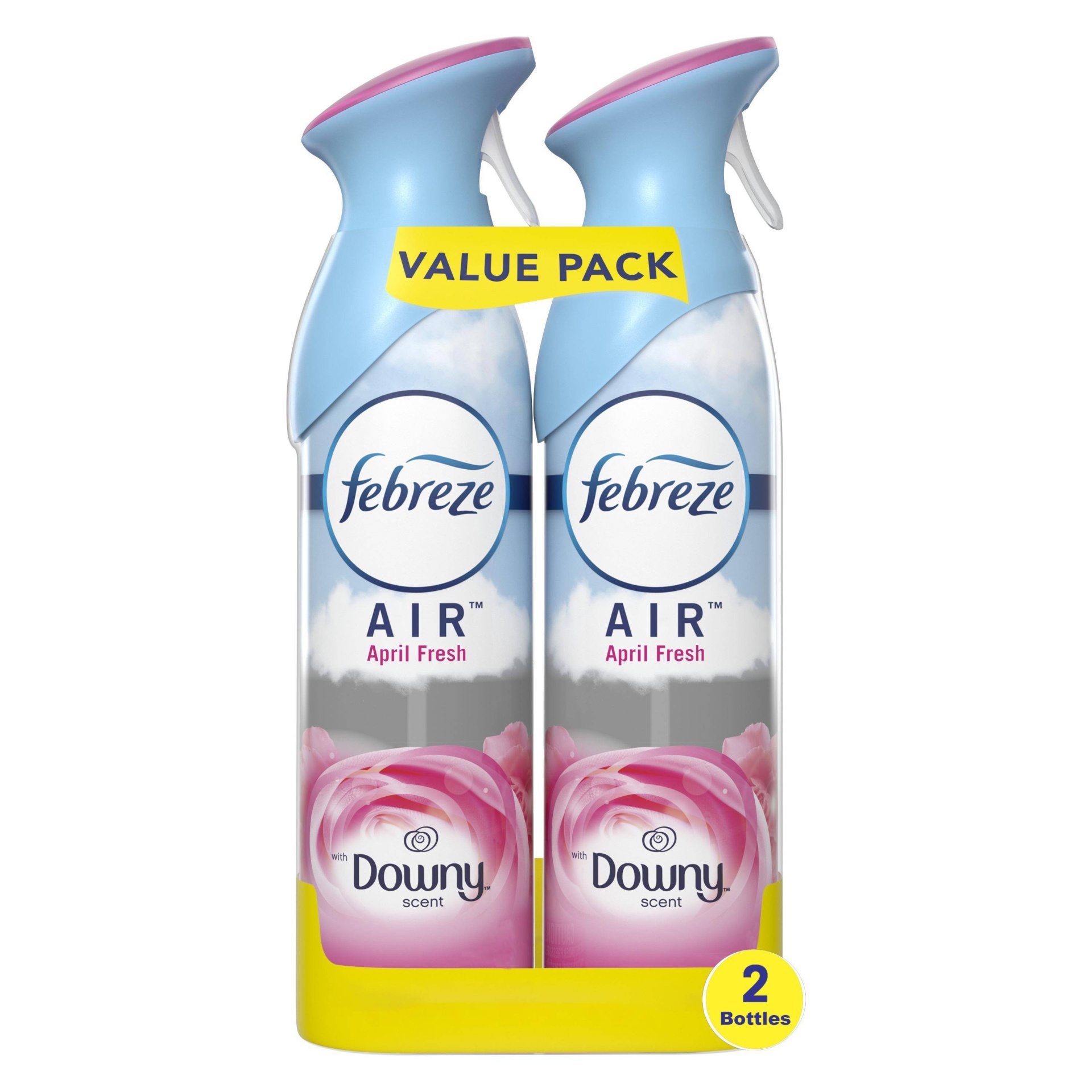 slide 1 of 1, Febreze Odor-Fighting Air Freshener, with Downy Scent, April Fresh, Pack of 2, 8.8 fl oz each, 2 ct