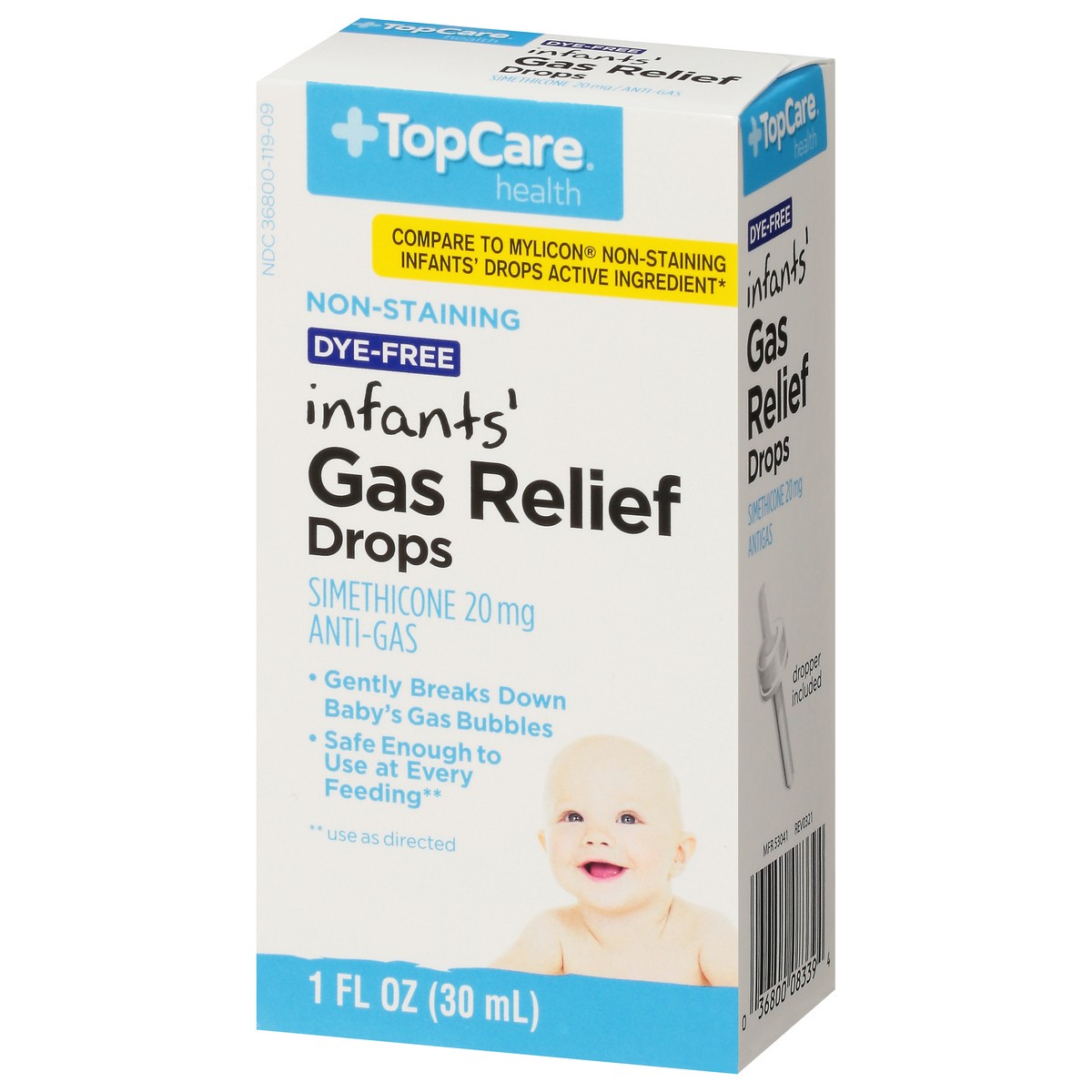 slide 9 of 16, TopCare Infants' Gas Relief Drops Non-Staining, 1 fl oz