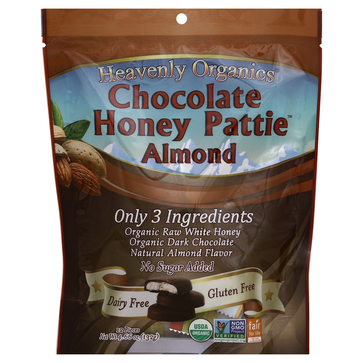 slide 2 of 2, Heavenly Organics Chocolate Honey Patties 12 ea, 12 ct