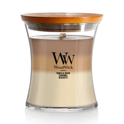 WoodWick Café Sweets Scented Medium Hourglass Candle, Crackles as it burns, Perfect for gifting or home décor, 9.7oz