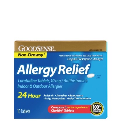 slide 1 of 1, GOODSENSE Allergy Relief Tablets, 10 ct