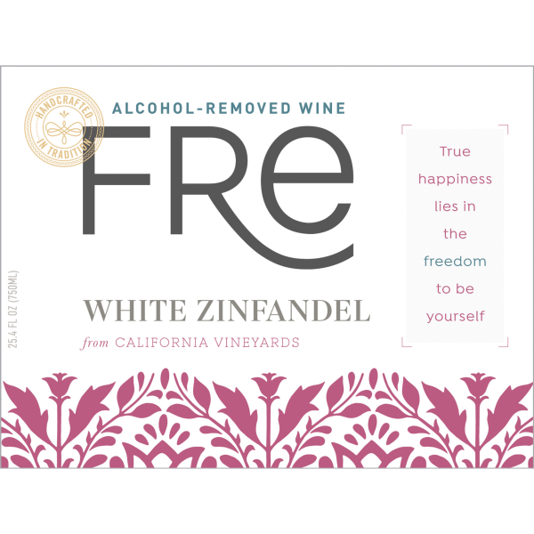 slide 11 of 16, Fré FRE White Zinfandel Pink Wine, Alcohol-Removed Wine Bottle, 750 ml