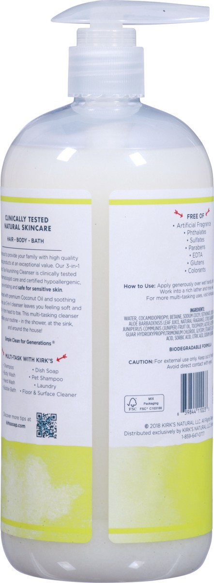 slide 8 of 9, Kirk's 3-in-1 Head to Toe Nourishing Juniper & Lime Cleanser 32 Fl Oz, 32 fl oz