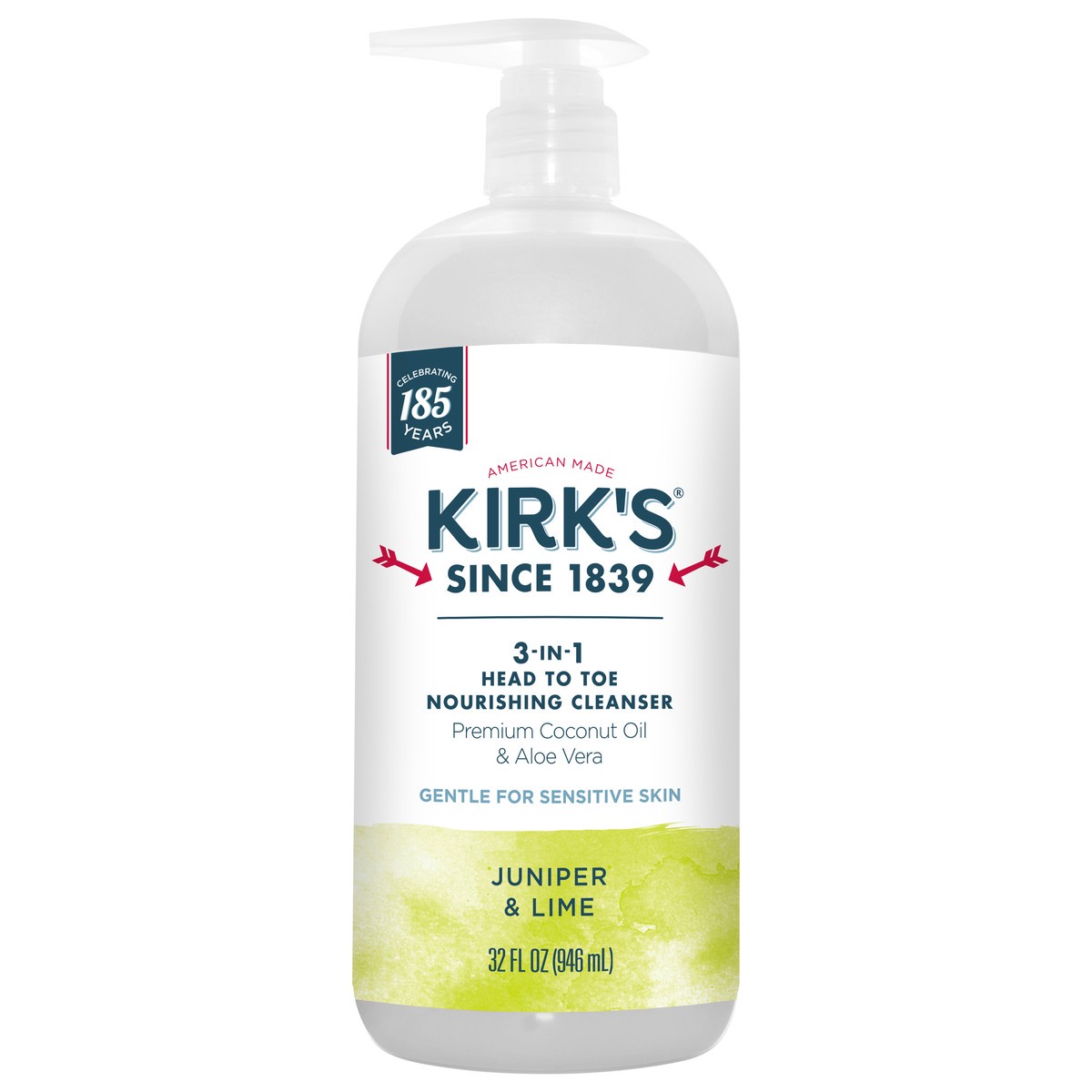 slide 1 of 9, Kirk's 3-in-1 Head to Toe Nourishing Juniper & Lime Cleanser 32 Fl Oz, 32 fl oz