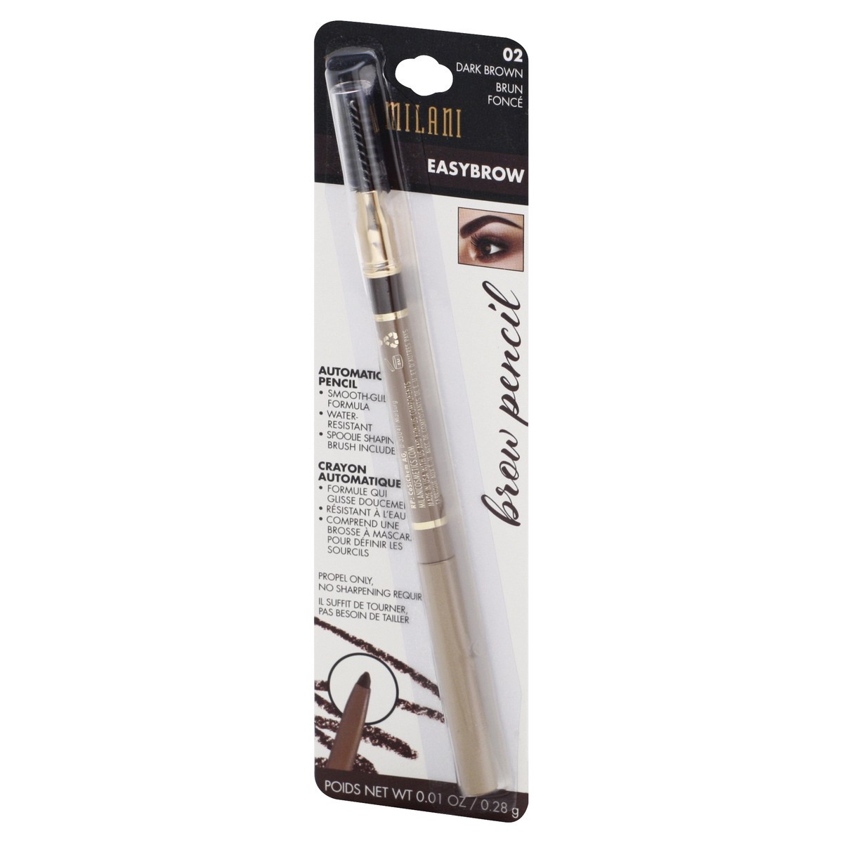 slide 2 of 9, Milani Easybrow Dark Brown 02 Automatic Brow Pencil 0.1 oz, 0.1 oz