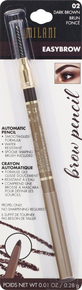 slide 8 of 9, Milani Easybrow Dark Brown 02 Automatic Brow Pencil 0.1 oz, 0.1 oz