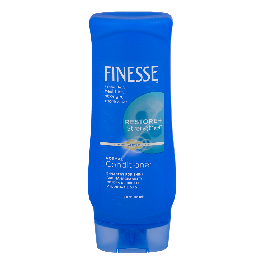 slide 1 of 3, Finesse Normal Conditioner Restore Strengthen, 13 fl oz