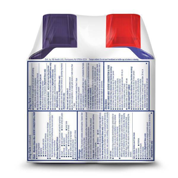 slide 8 of 13, Mucinex Sinus Max Relieves Sinus Pressure and Congestion Cough Medicine Liquid - 2x6 oz, 1 ct