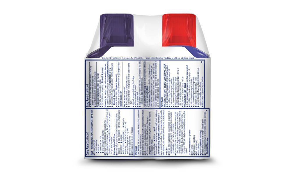 slide 4 of 13, Mucinex Sinus Max Relieves Sinus Pressure and Congestion Cough Medicine Liquid - 2x6 oz, 1 ct