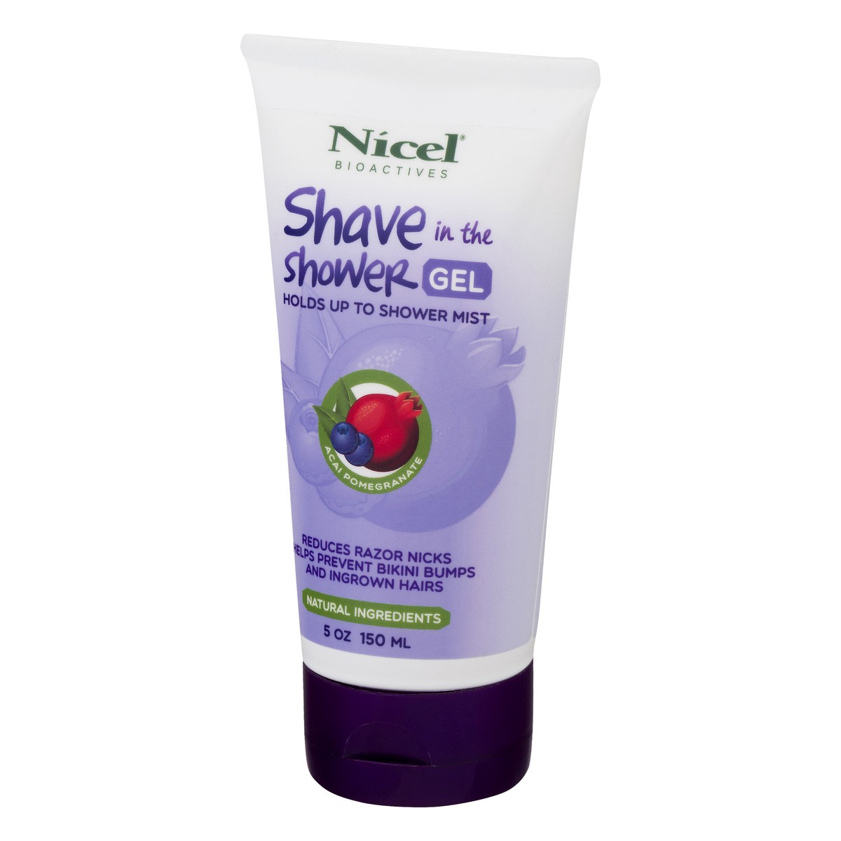 slide 3 of 9, Nicel Acai Pomegranate Shave in the Shower Gel 5 oz, 5 oz