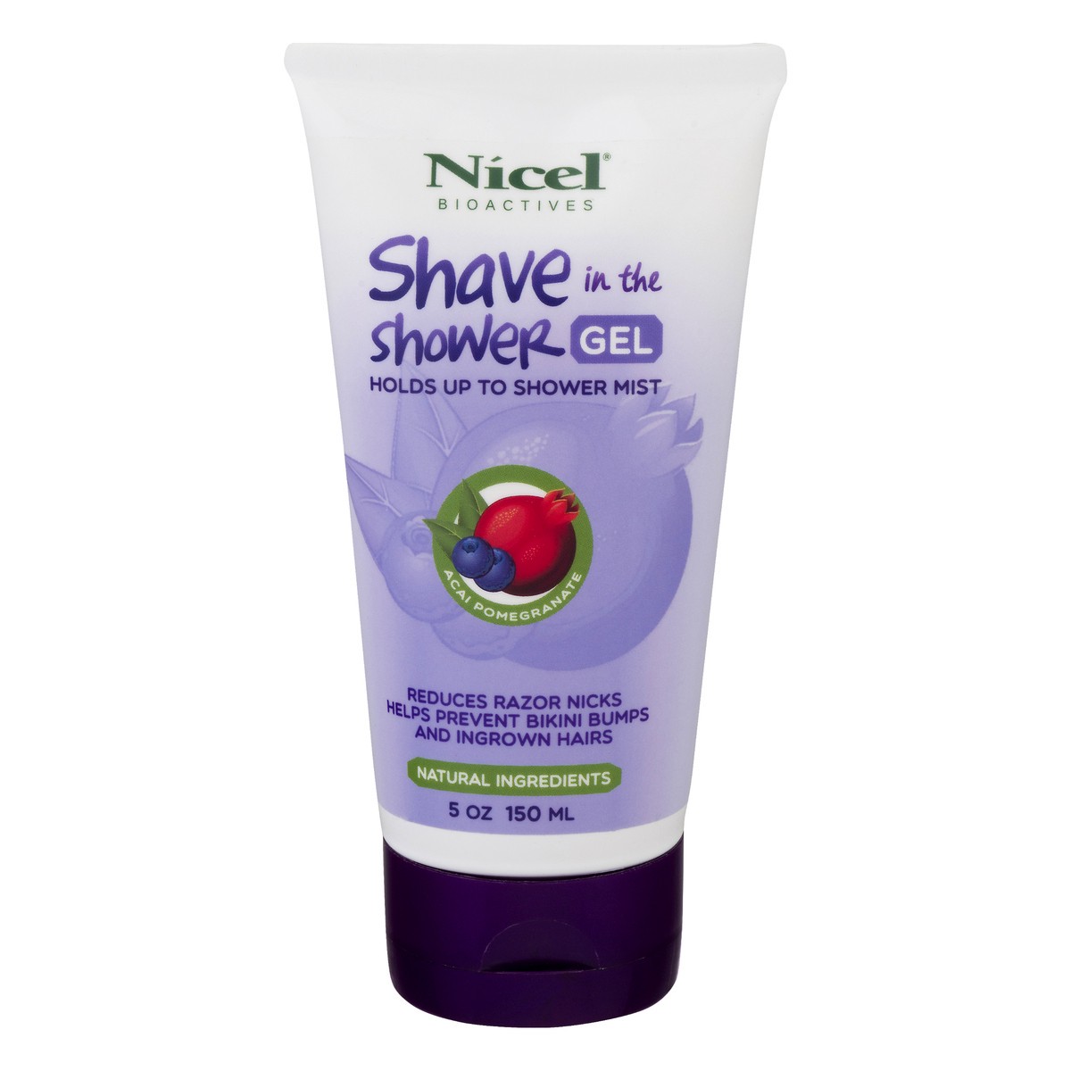 slide 1 of 9, Nicel Acai Pomegranate Shave in the Shower Gel 5 oz, 5 oz