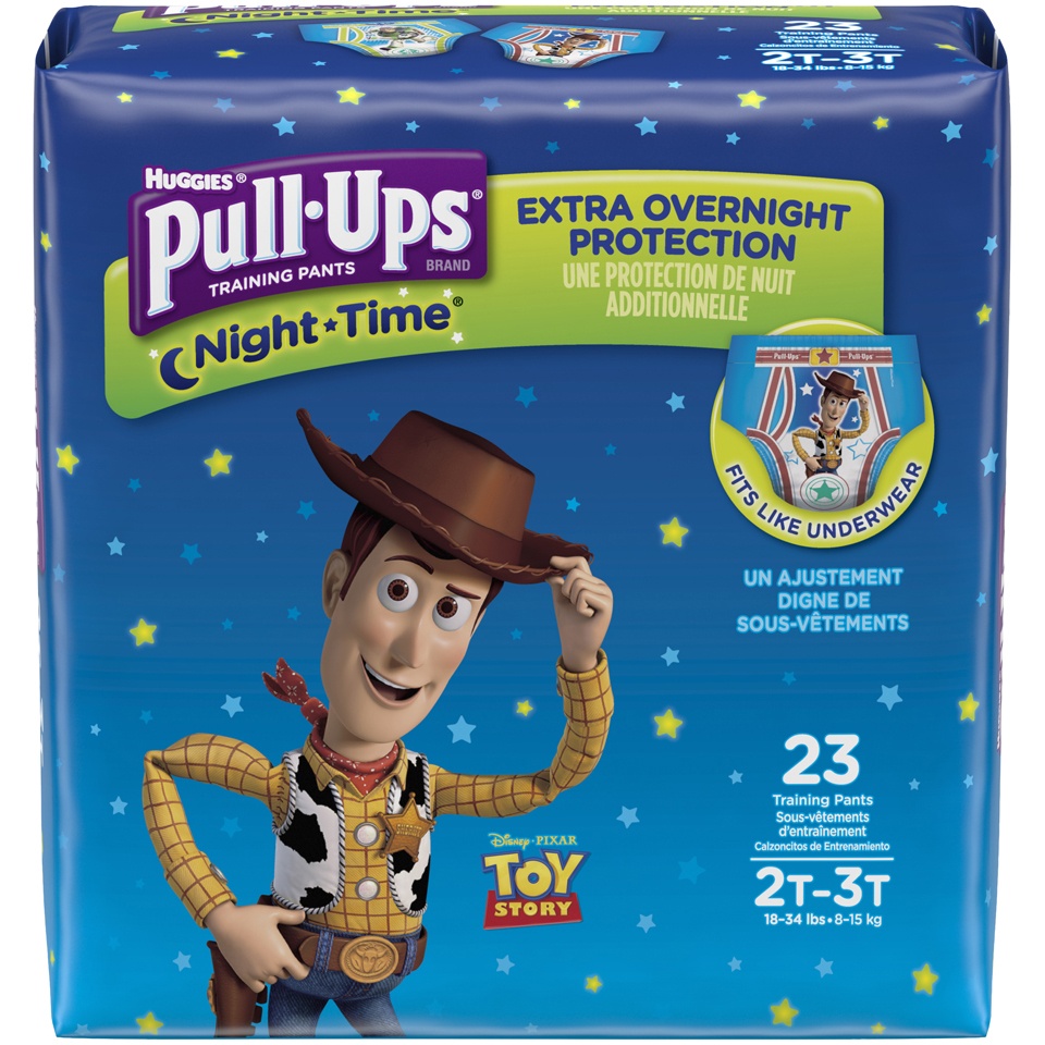 slide 1 of 3, Pull-Ups Jumbo Night Time Potty Training Pants For Boys, 2T-3T, 23 ct