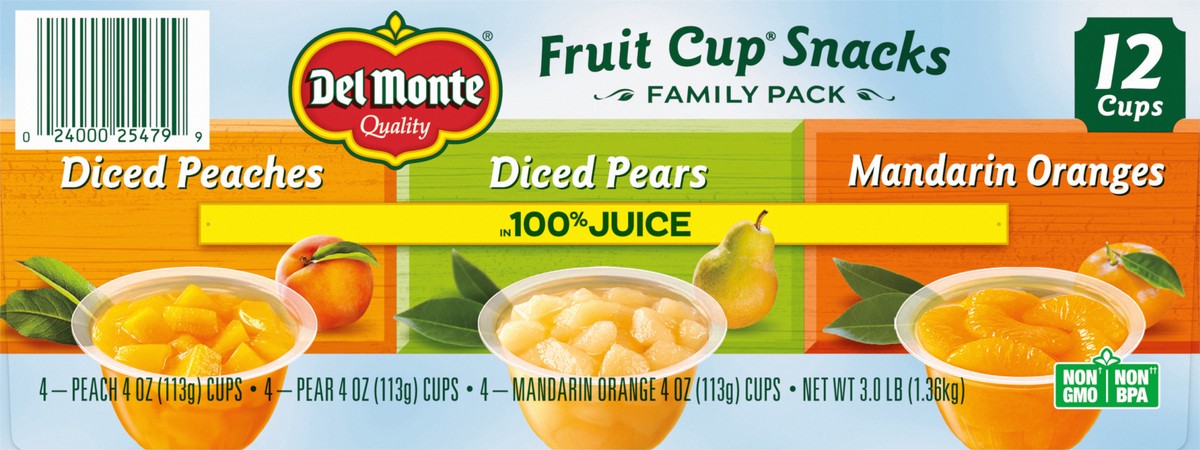 slide 4 of 7, DEL MONTE FRUIT CUP Snacks, 100% Juice, 12-Pack, 4 oz, 12 ct