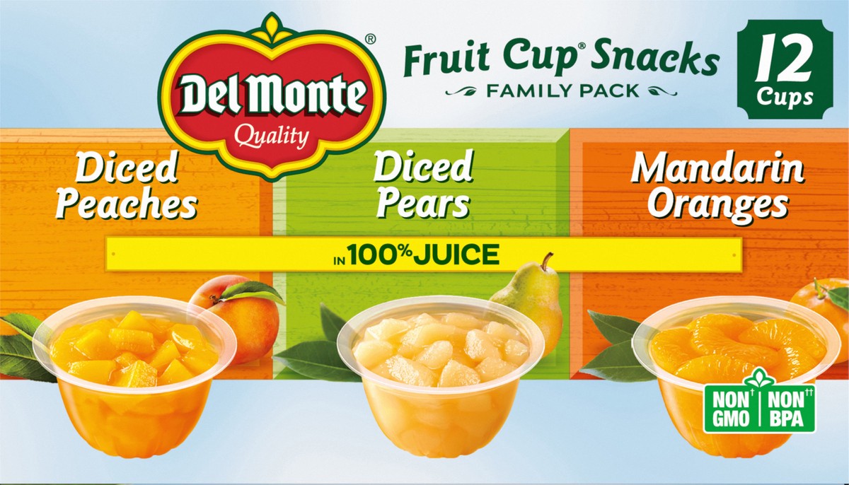 slide 5 of 7, DEL MONTE FRUIT CUP Snacks, 100% Juice, 12-Pack, 4 oz, 12 ct