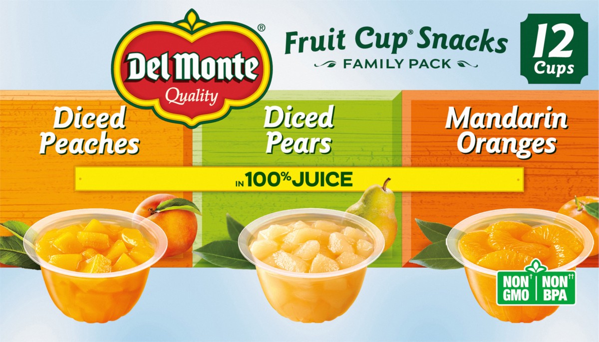 slide 6 of 7, DEL MONTE FRUIT CUP Snacks, 100% Juice, 12-Pack, 4 oz, 12 ct