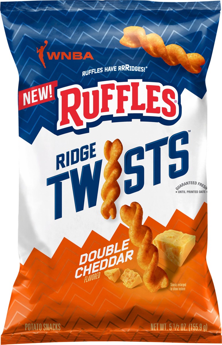 slide 2 of 3, Ruffles Ridge Twists Potato Snacks Double Cheddar Flavored - 5.5 oz, 5.5 oz