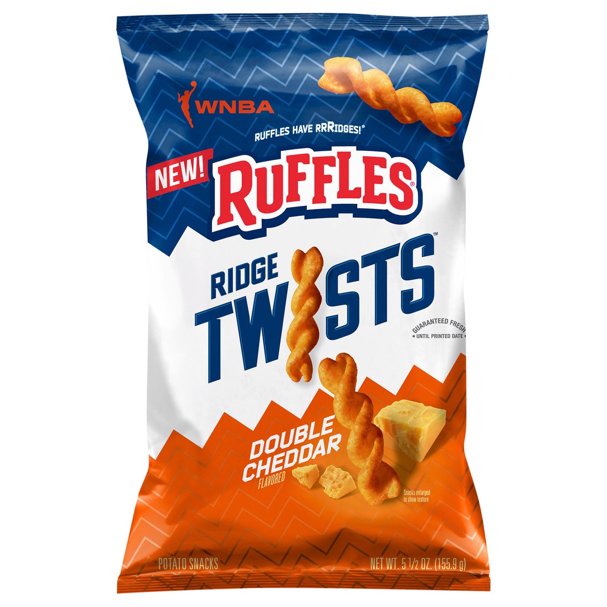 slide 1 of 3, Ruffles Ridge Twists Potato Snacks Double Cheddar Flavored - 5.5 oz, 5.5 oz