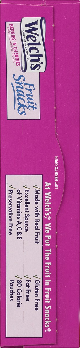 slide 7 of 9, Welch's Fruit Snacks, Berries N Cherries, 0.9 Ounces, 10 Pouches, 9 oz