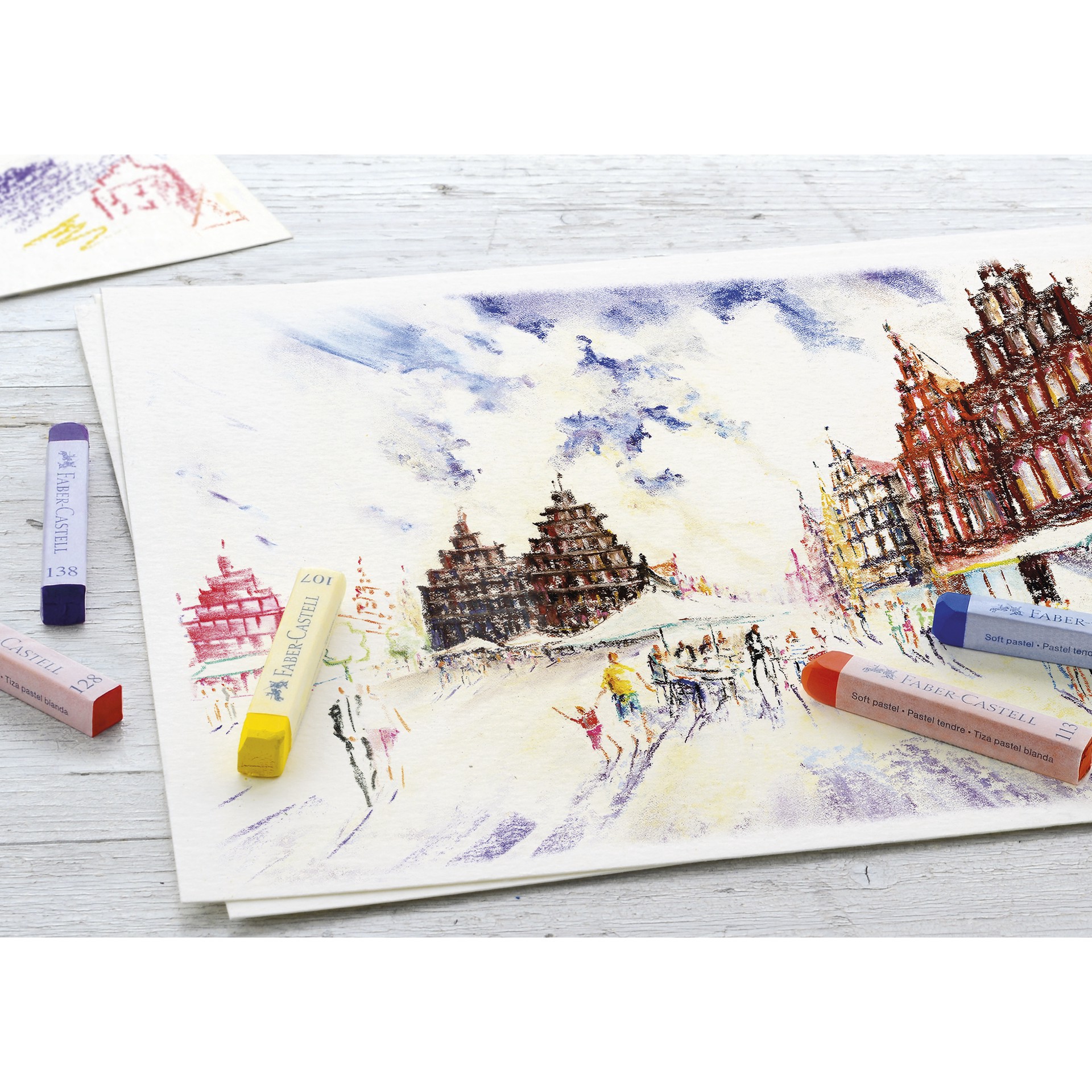 slide 5 of 6, Faber-Castell Full Length 24 Color Soft Pastel Stick Set, 2.5 in