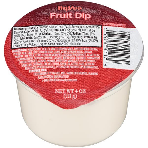 slide 1 of 1, Hy-Vee Fruit Dip, 4 oz