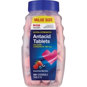 slide 1 of 1, CVS Health Antacid Tablets Chewable Assorted Berries, 160 ct; 1000 mg