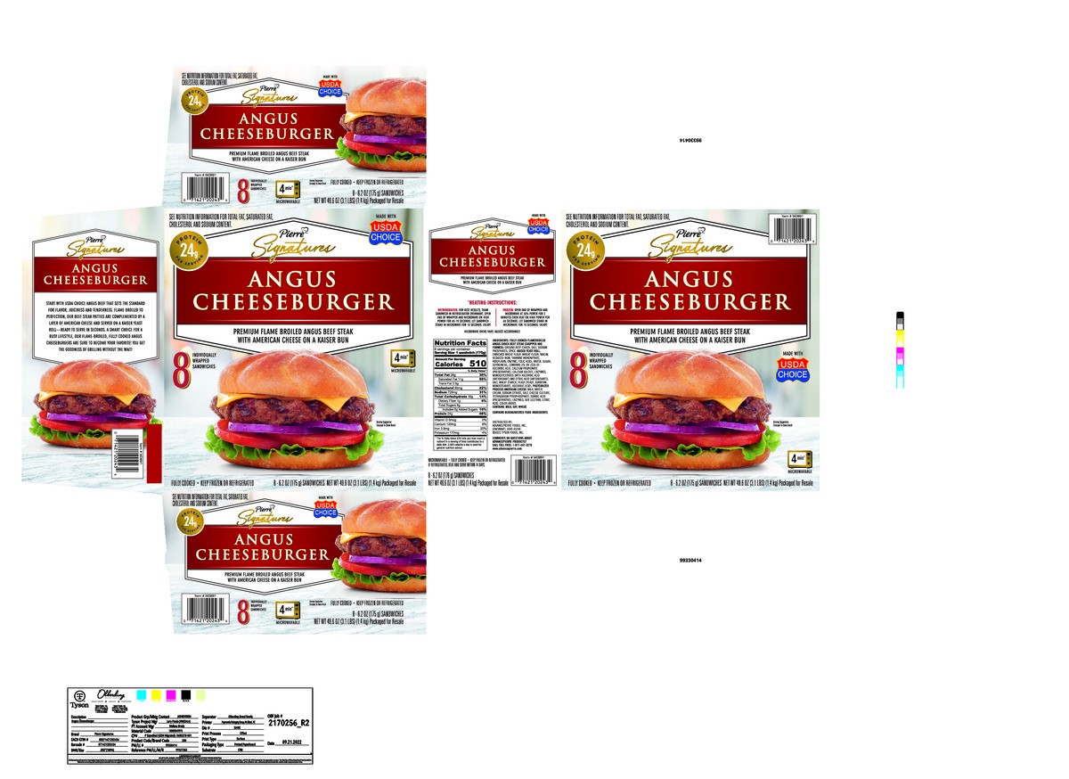 slide 6 of 14, Pierre Signatures Angus Beef Cheeseburgers, 8 Count (Frozen), 