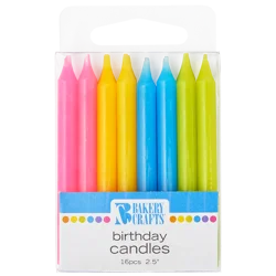 Bakery Crafts Assorted Colors Smooth Birthday Candles