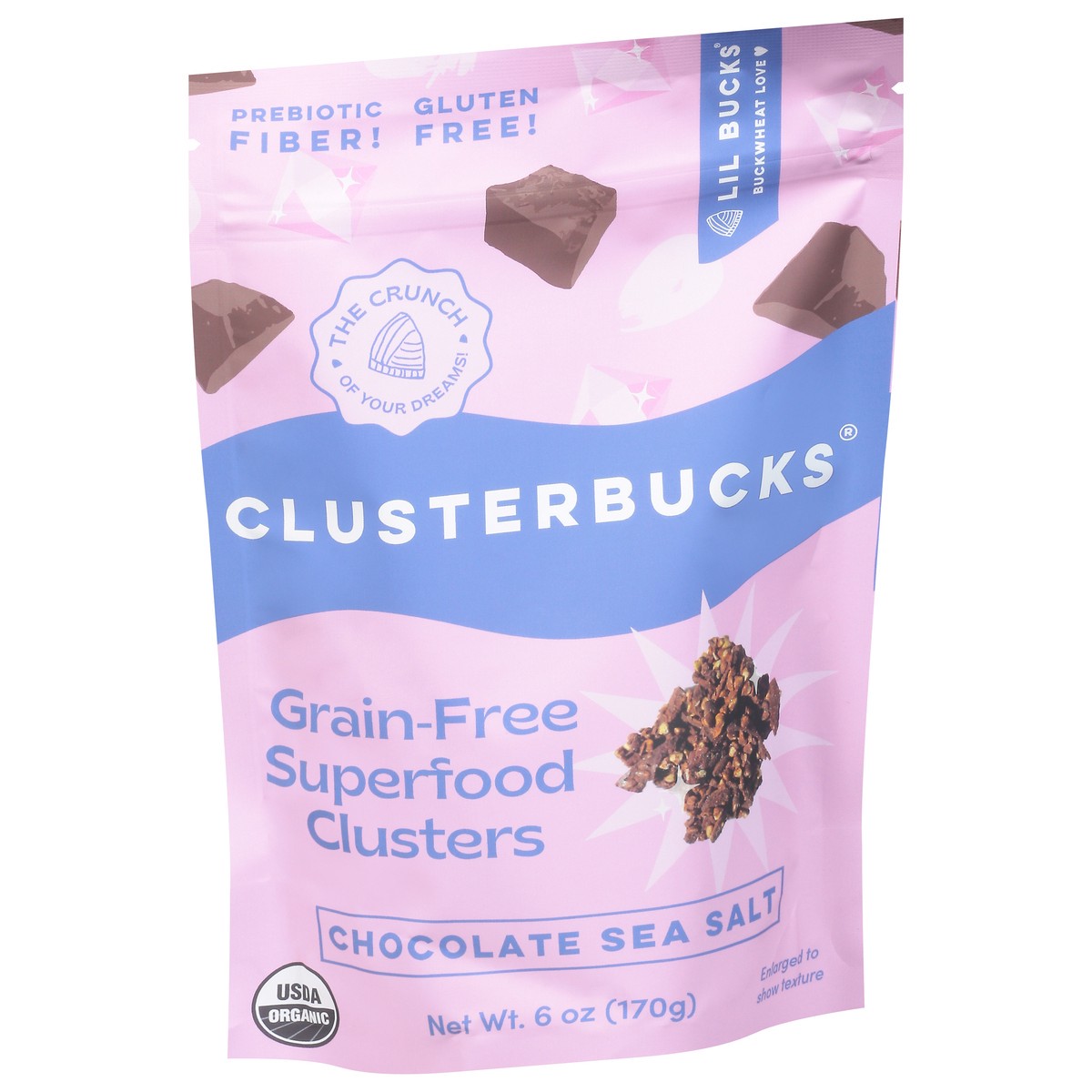 slide 3 of 9, Clusterbucks Grain-Free Chocolate Sea Salt Superfood Clusters 6 oz, 6 oz