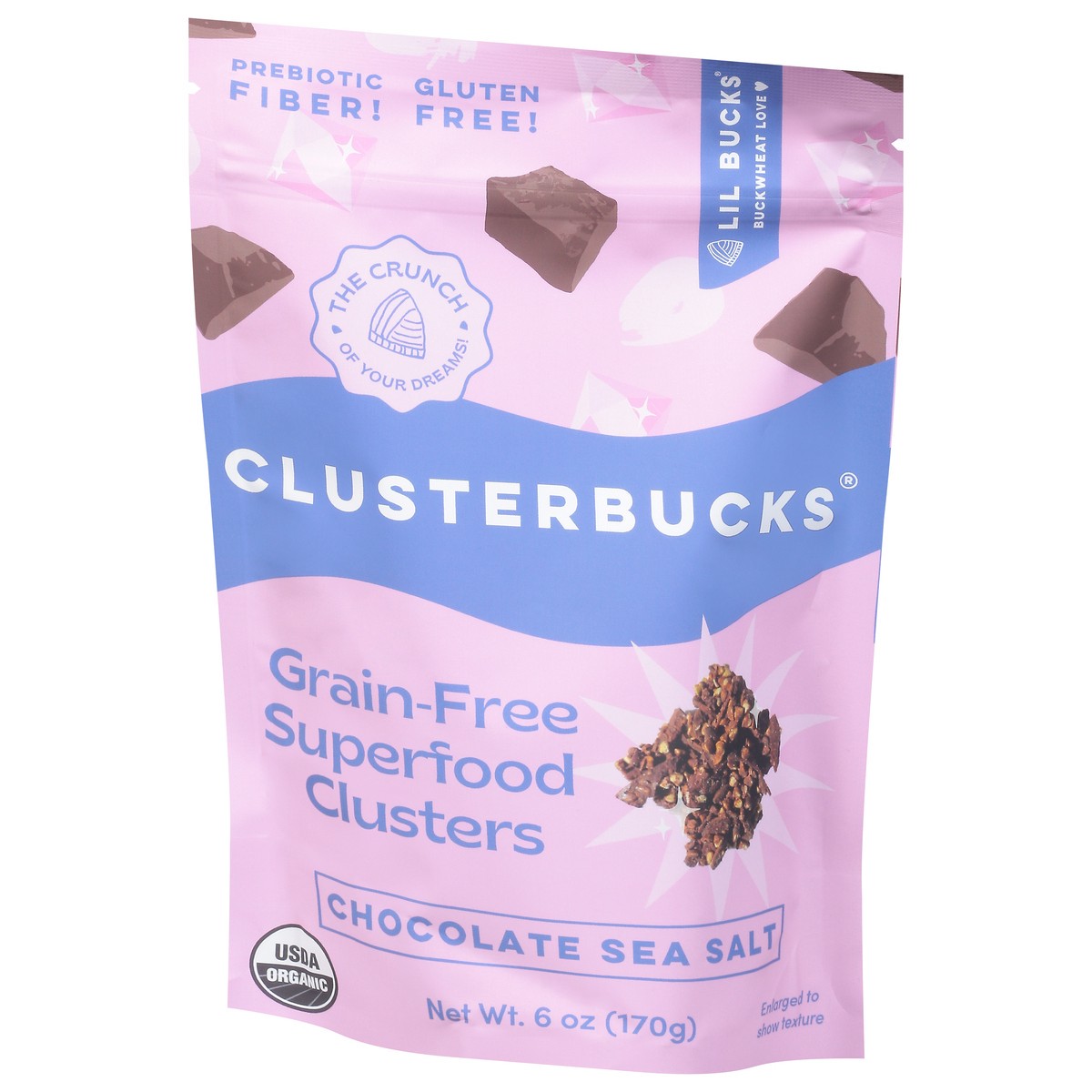 slide 4 of 9, Clusterbucks Grain-Free Chocolate Sea Salt Superfood Clusters 6 oz, 6 oz