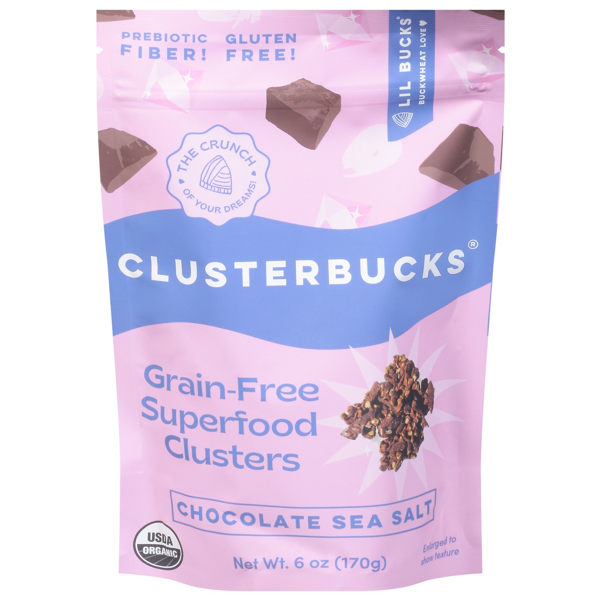 slide 1 of 9, Clusterbucks Grain-Free Chocolate Sea Salt Superfood Clusters 6 oz, 6 oz