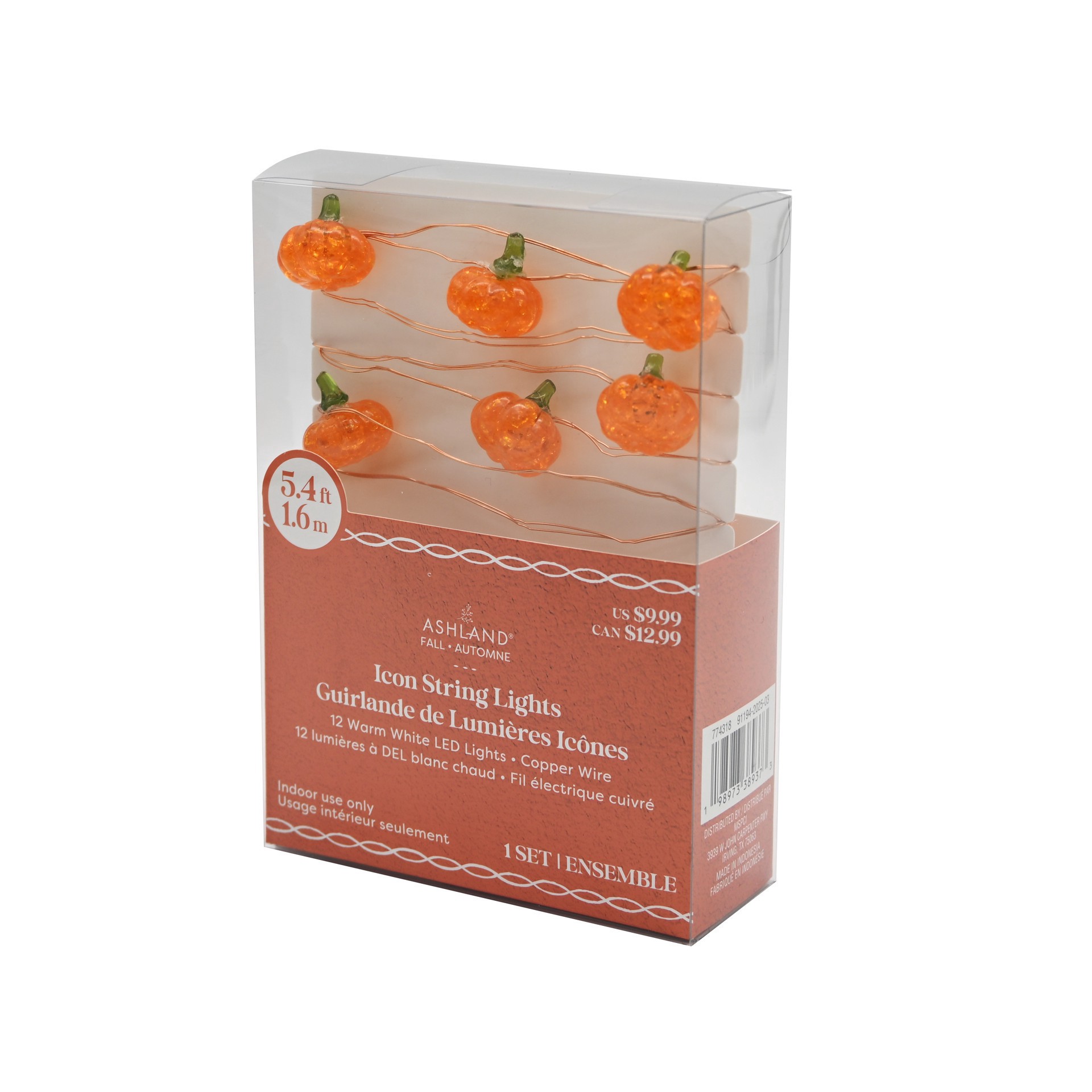 slide 3 of 4, 12ct. Warm White Led Pumpkin Icon String Lights By Ashland, 12 ct