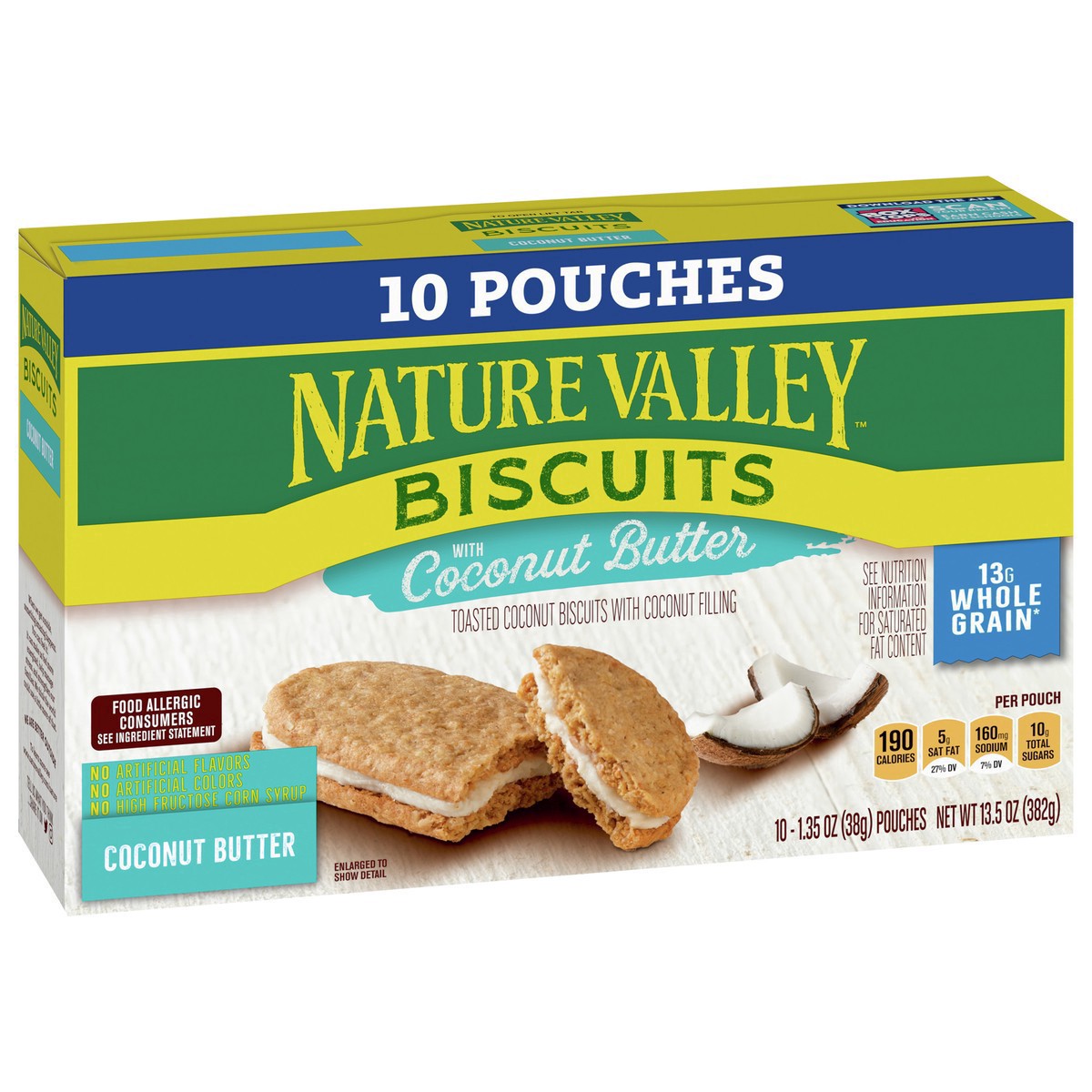 slide 2 of 9, Nature Valley Toasted Coconut Biscuit Sandwiches, 10 ct, 10 ct