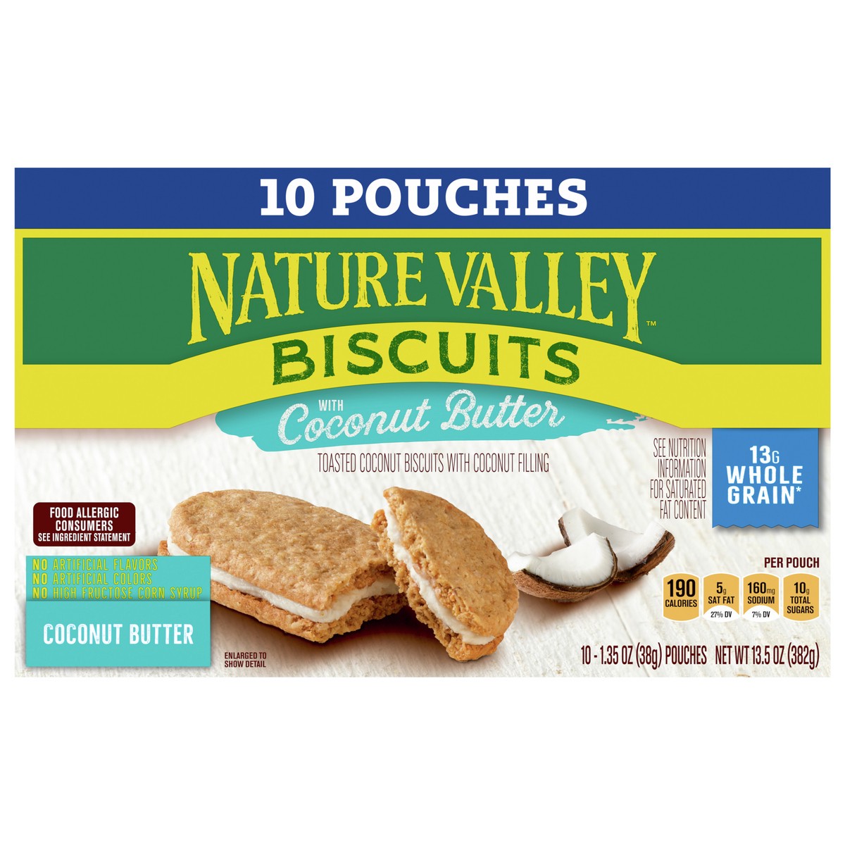 slide 1 of 9, Nature Valley Toasted Coconut Biscuit Sandwiches, 10 ct, 10 ct