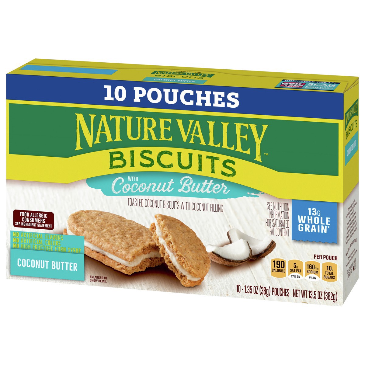 slide 3 of 9, Nature Valley Toasted Coconut Biscuit Sandwiches, 10 ct, 10 ct