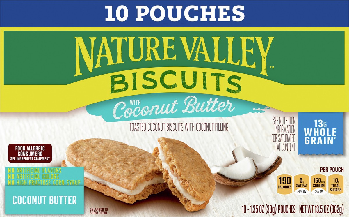 slide 6 of 9, Nature Valley Toasted Coconut Biscuit Sandwiches, 10 ct, 10 ct