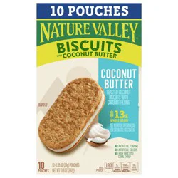 Nature Valley Biscuit Sandwiches, Coconut Butter, Snack Bars, 10 Bars, 13.5 oz
