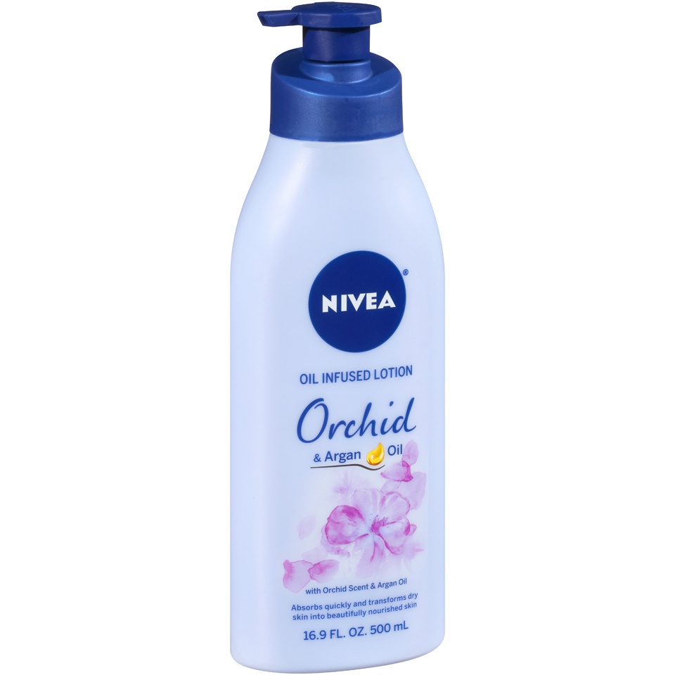 slide 2 of 7, Nivea Oil Infused Lotion Orchid & Argan Oil, 16.9 fl oz