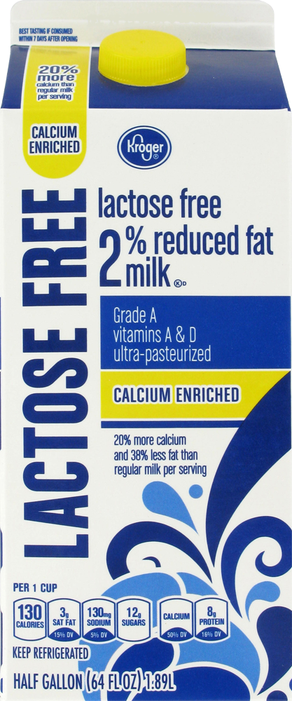 slide 1 of 1, Kroger Lactose Free Calcium Enriched 2% Milk, 1/2 gal