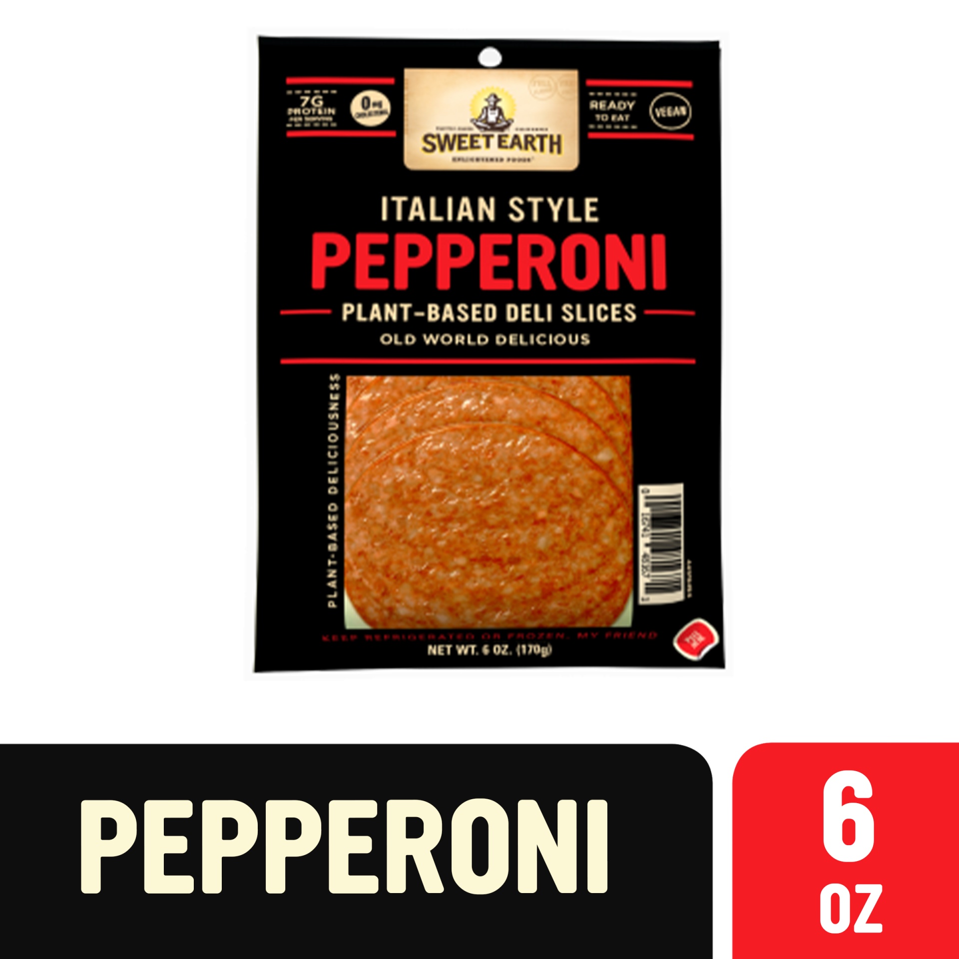 slide 1 of 1, Sweet Earth Italian Style Pepperoni Plant-Based Deli Slices, 1 ct