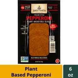 Sweet Earth Italian Style Vegan Pepperoni Slices - Ready to Eat Plant Based Vegan Deli Pepperoni