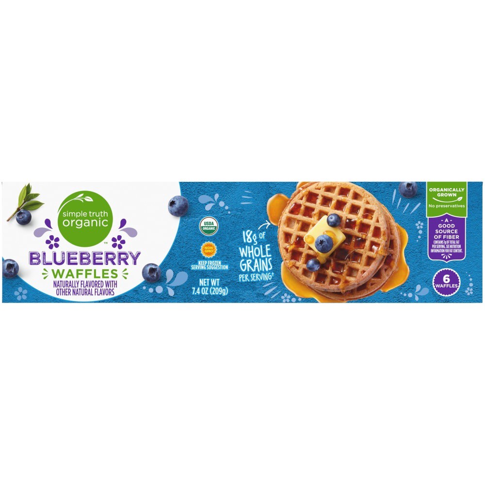 slide 6 of 6, Simple Truth Organic Blueberry Waffles, 7.4 oz