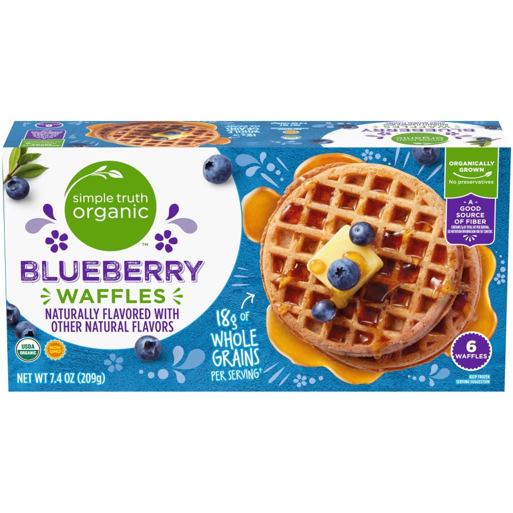 slide 5 of 6, Simple Truth Organic Blueberry Waffles, 7.4 oz