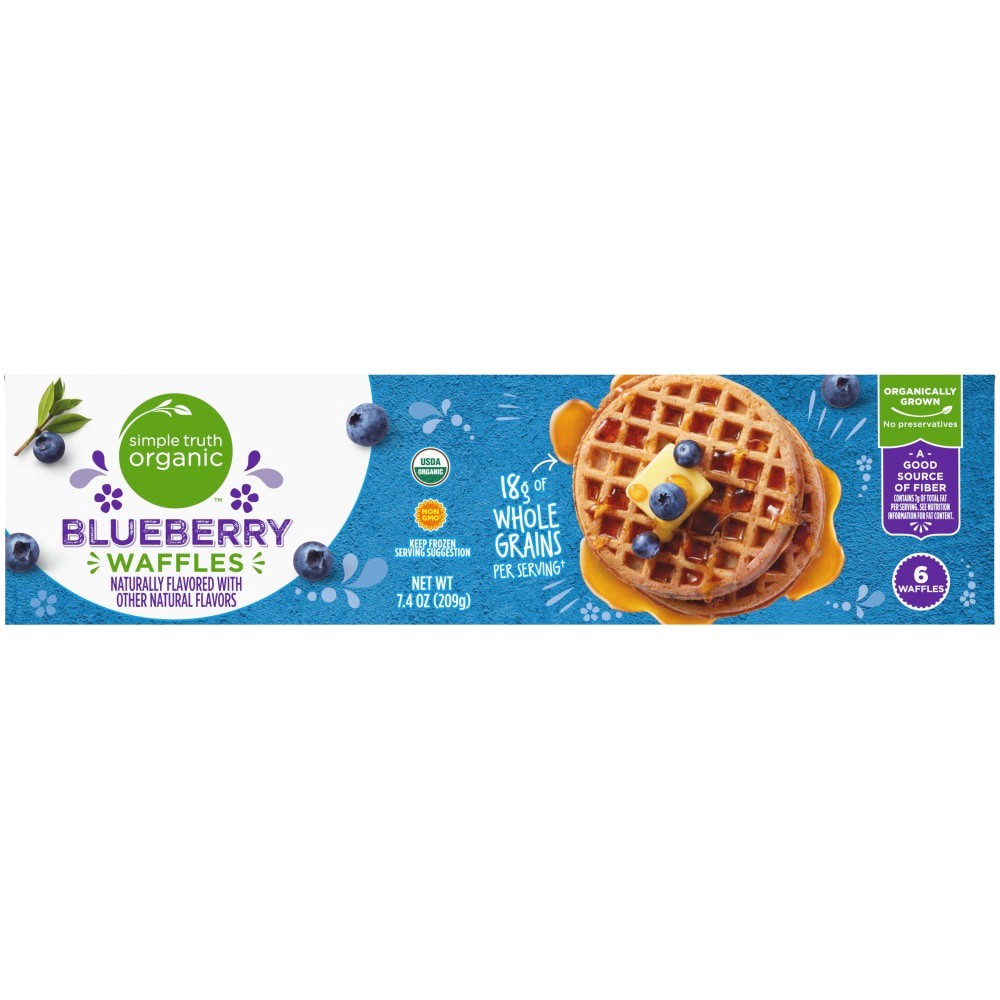 slide 4 of 6, Simple Truth Organic Blueberry Waffles, 7.4 oz