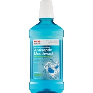 slide 1 of 1, CVS Health Tartar Control Plus Antiseptic Mouthwash Antigingivitis/Antiplaque, Blue Mint, 1 liter; 33.8 fl oz