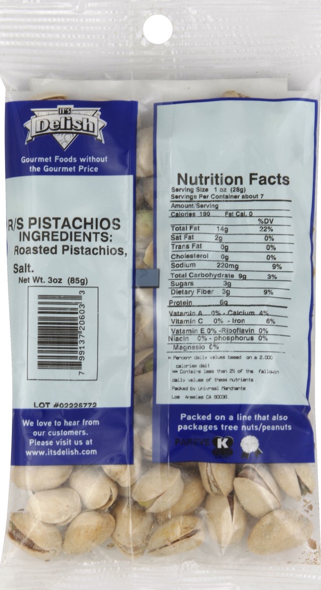 slide 4 of 4, It's Delish Pistachios 3 oz, 3 oz