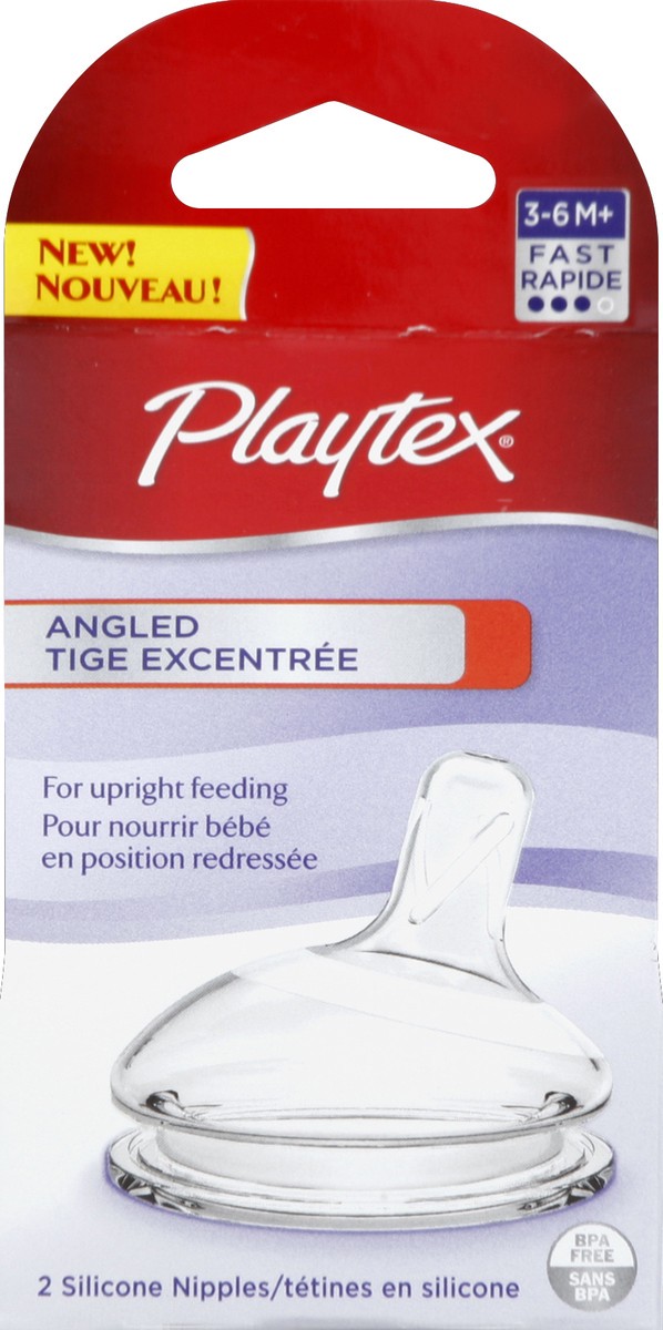 slide 5 of 6, Playtex Angled Fast Flow Nipples, 2 ct