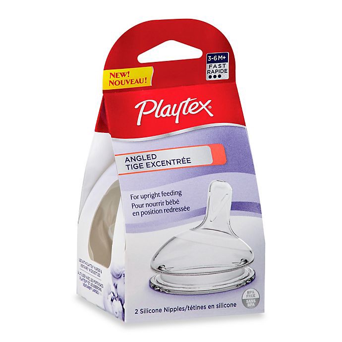 slide 1 of 6, Playtex Angled Fast Flow Nipples, 2 ct